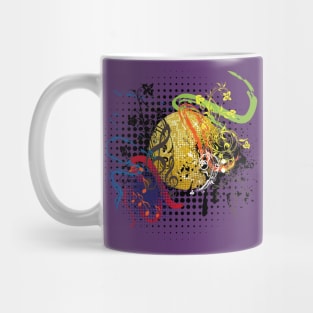 Gold Disco Ball with floral Mug